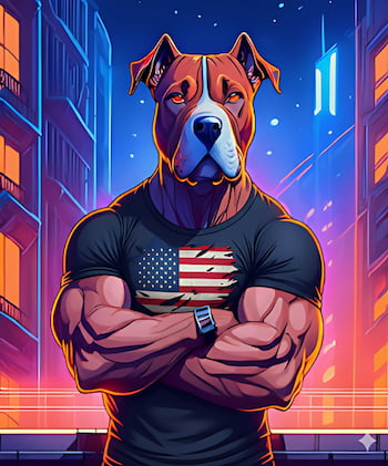 Merica the pit bull mascot
